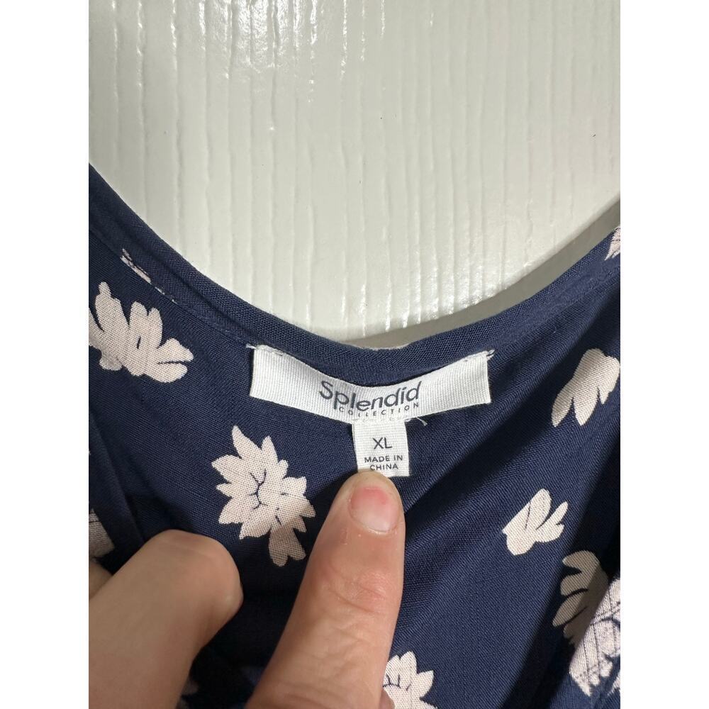 Splendid A-line Maxi Dress Northstar Jacquard Floral Print Blue White Size XL - Picture 4 of 9